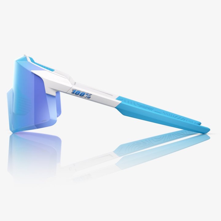 100% Aerocraft Matte White HiPER® Blue Mirror Lens