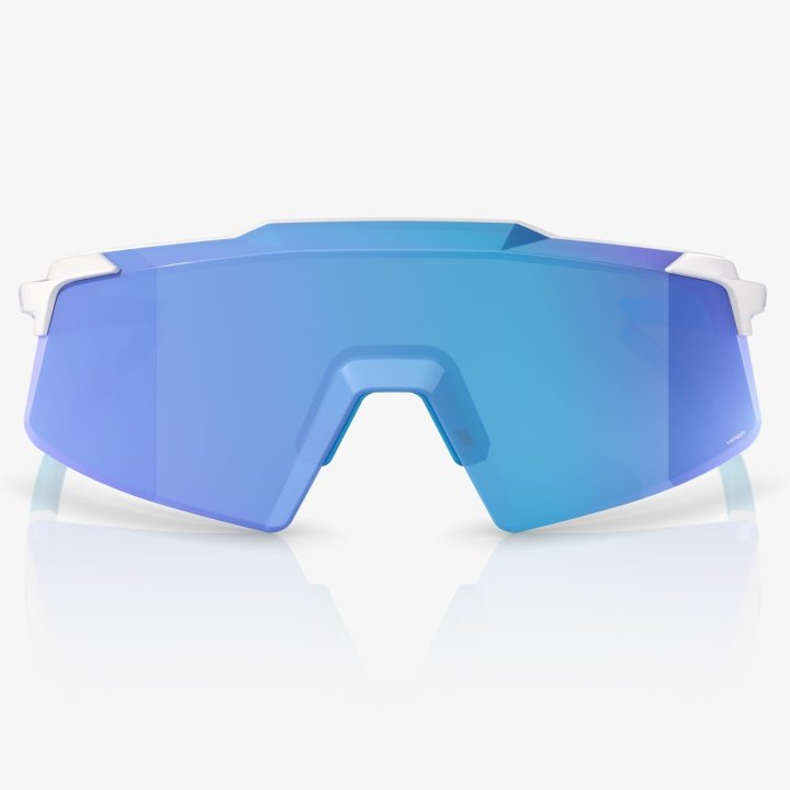 100% Aerocraft Matte White HiPER® Blue Mirror Lens