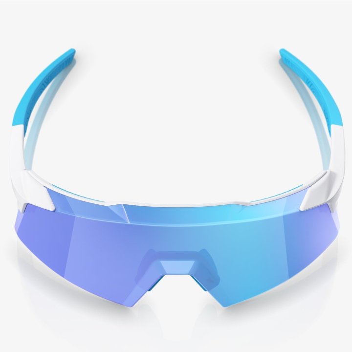 100% Aerocraft Matte White HiPER® Blue Mirror Lens