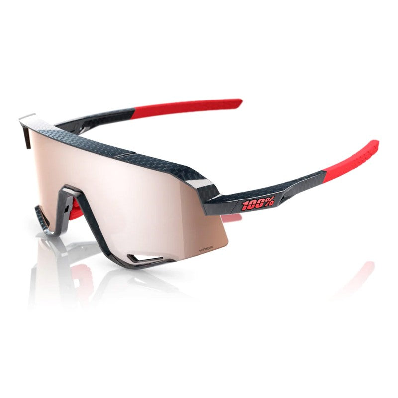 100% Slendale Gloss Carbon Fiber Hiper® Crimson Silver Mirror Lens