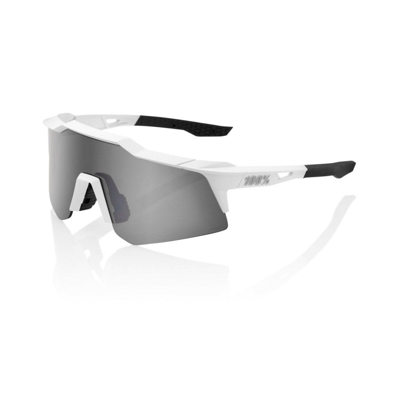 100% Speedcraft® XS Matte White Hiper® Silver Mirror Lens