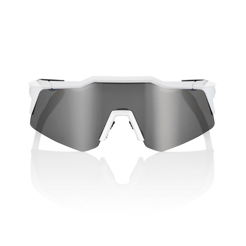 100% Speedcraft® XS Matte White Hiper® Silver Mirror Lens