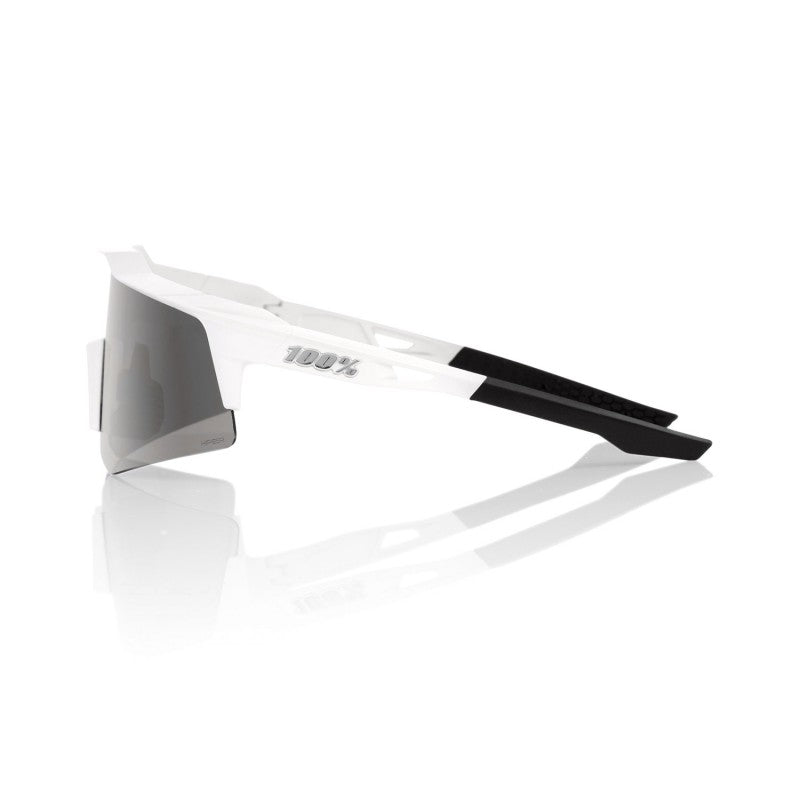 100% Speedcraft® XS Matte White Hiper® Silver Mirror Lens