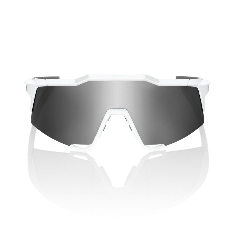 100% Speedcraft® Matte White Hiper® Silver Mirror Lens
