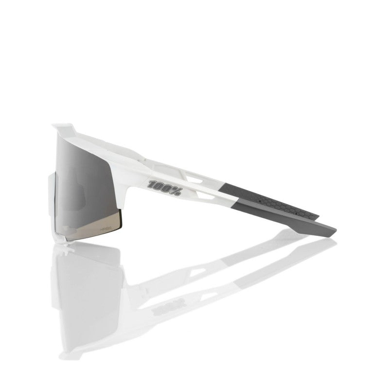100% Speedcraft® Matte White Hiper® Silver Mirror Lens