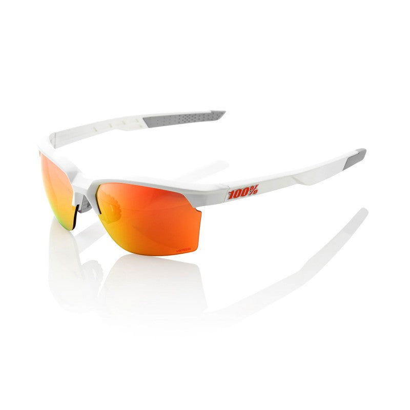 100% Sportcoupe Matte White Hiper® Red Multilayer Mirror Lens