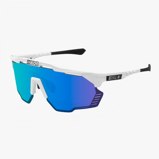 SCICON Aeroshade Kunken Blanco Brillo / Multiespejo Azul