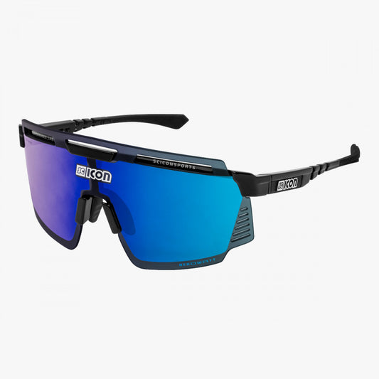 SCICON Aerowatt Negro Brillo / Azul Multiespejo