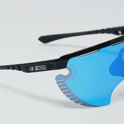 SCICON Aerowing Lamon Negro Brillo / Azul Multiespejo